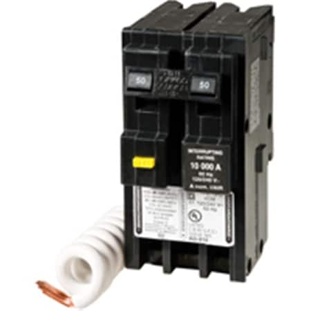 SQUARE D Circuit Breaker, HOM Series 50A, 2 Pole, 120/240V AC SQ386553